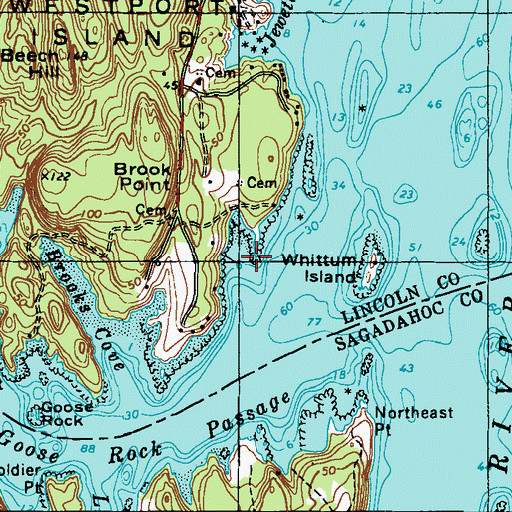 Topographic Map of Blake Cove, ME