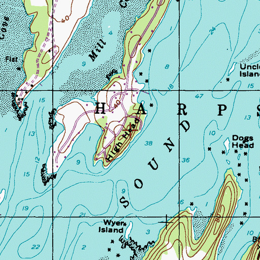 Topographic Map of High Head, ME