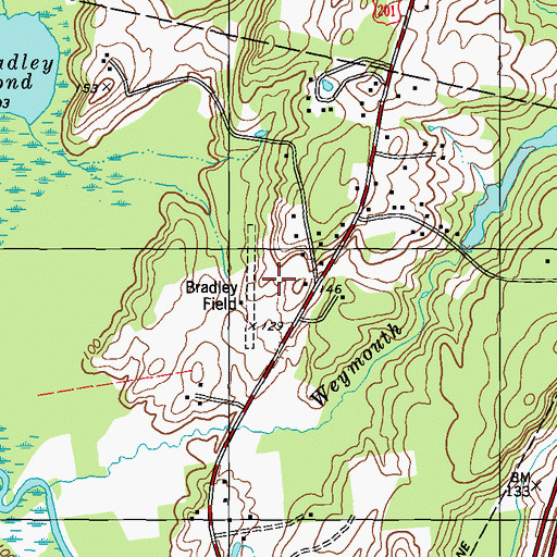 Topographic Map of Bradley Field (historical), ME