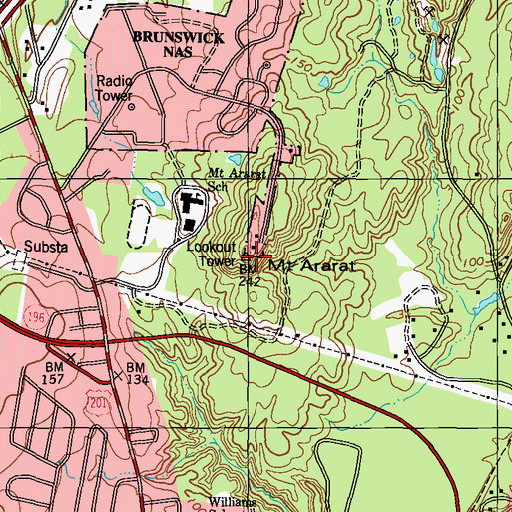 Topographic Map of Mount Ararat, ME