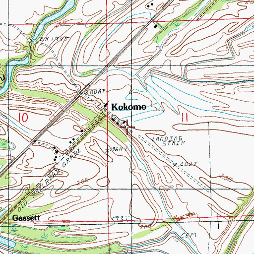Topographic Map of Kokomo, AR