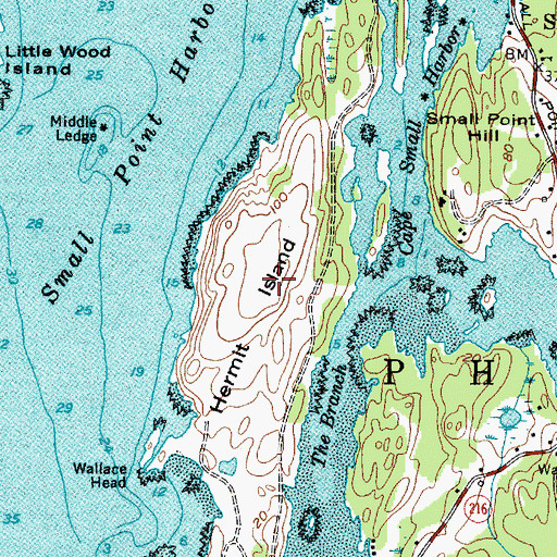 Topographic Map of Haskell Hill, ME