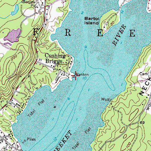 Topographic Map of Weston Point, ME