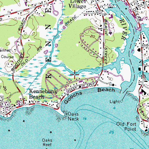 Topographic Map of Shackford Pond, ME