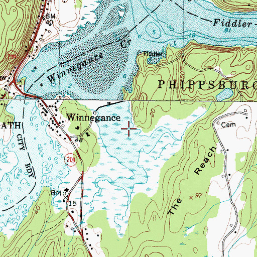 Topographic Map of Old Mill Pond, ME