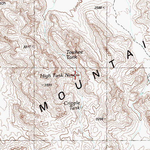 Topographic Map of High Tank Nine, AZ