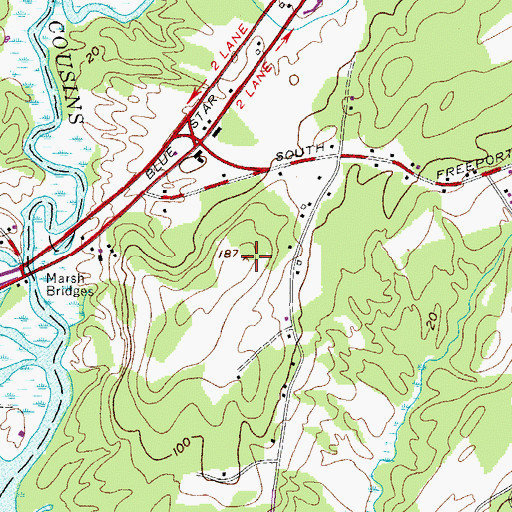 Topographic Map of Mitchell Hill, ME