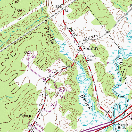 Topographic Map of Davis Landing, ME
