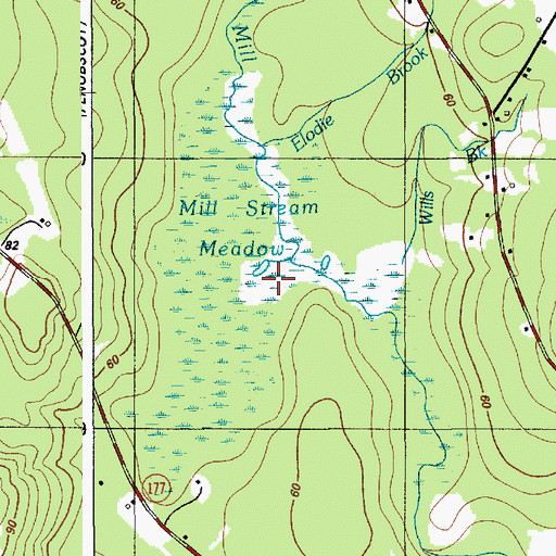 Topographic Map of Mill Stream Meadow, ME