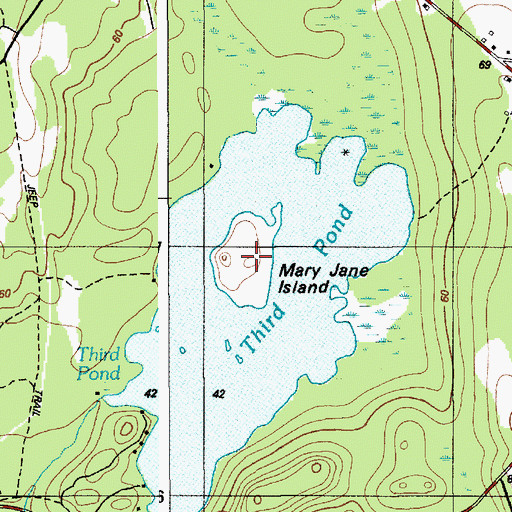Topographic Map of Mary Jane Island, ME