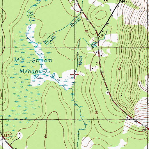 Topographic Map of Wills Brook, ME