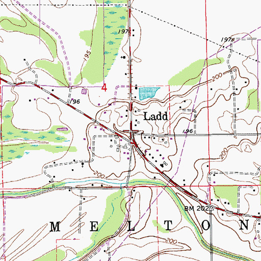 Topographic Map of Ladd, AR