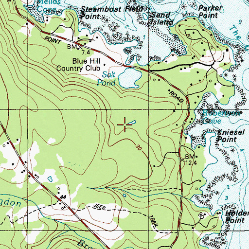 Topographic Map of Robertson Cove, ME
