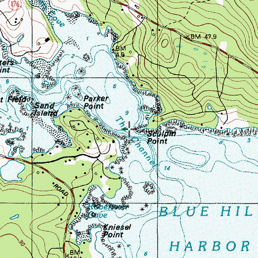 Topographic Map of The Channel, ME