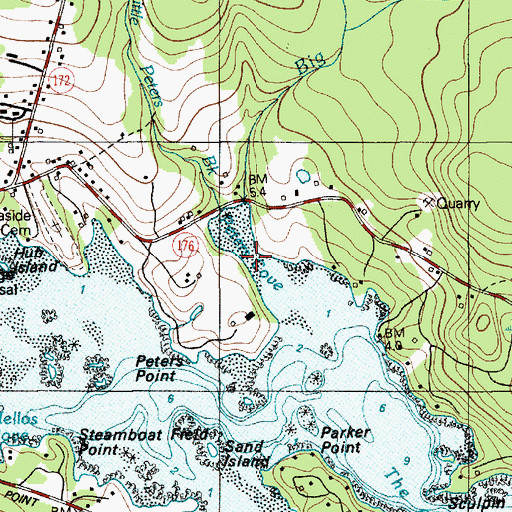 Topographic Map of Peters Cove, ME