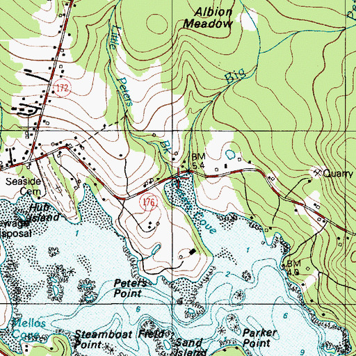 Topographic Map of Little Peters Brook, ME