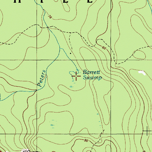 Topographic Map of Burrett Swamp, ME