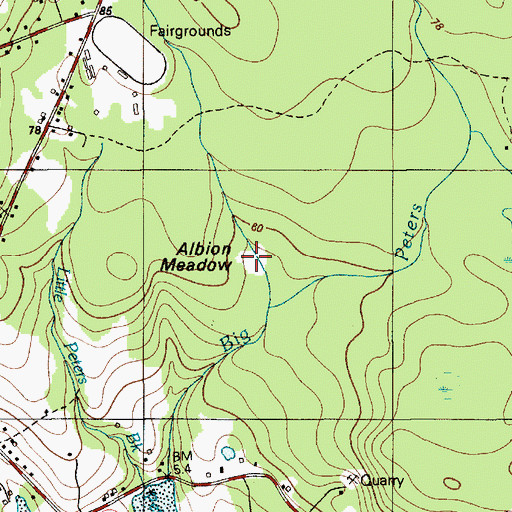 Topographic Map of Albion Meadow, ME