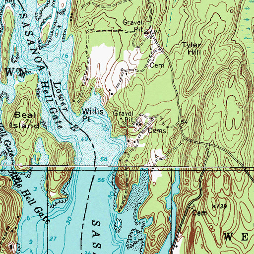 Topographic Map of Pea Point, ME