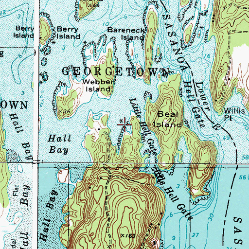 Topographic Map of Webber Cove, ME
