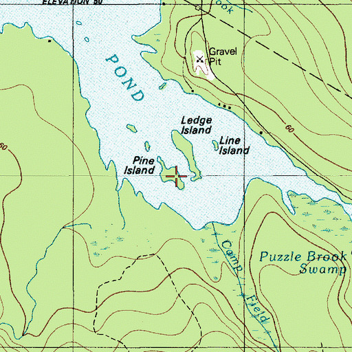 Topographic Map of Pine Island, ME