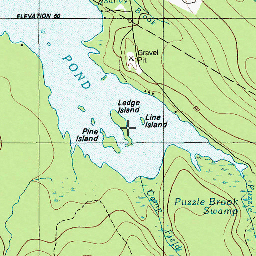 Topographic Map of Ledge Island, ME