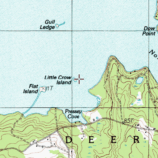Topographic Map of Little Crow Island, ME