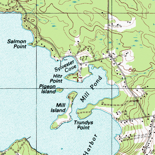 Topographic Map of Hitz Point, ME
