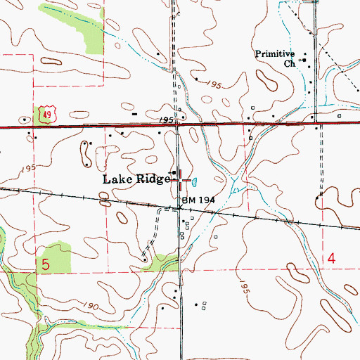 Topographic Map of Lake Ridge, AR