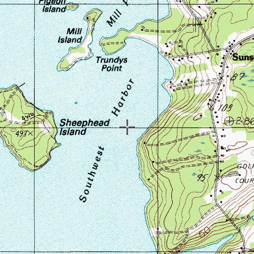 Topographic Map of Southwest Harbor, ME