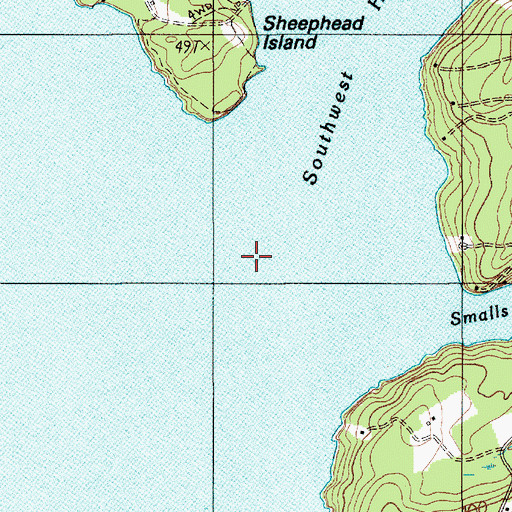 Topographic Map of Sheephead Island Ledge, ME