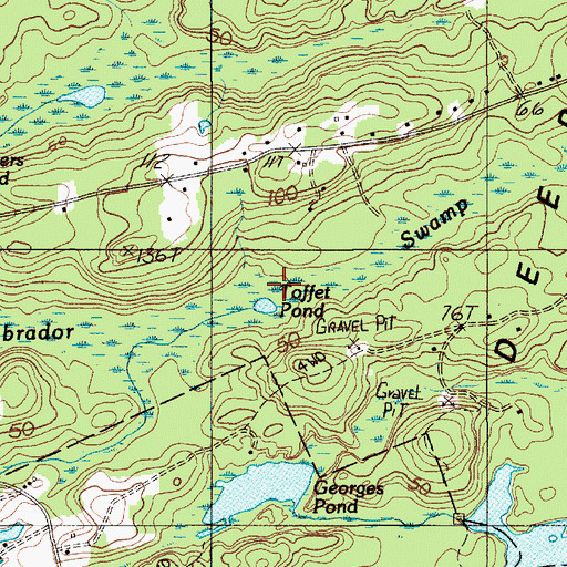 Topographic Map of Labrador Swamp, ME