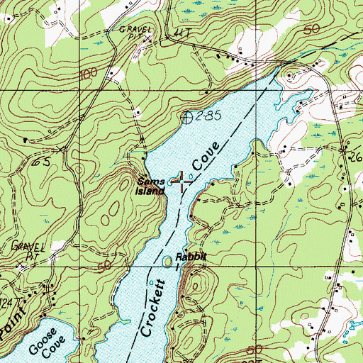 Topographic Map of Sams Island, ME