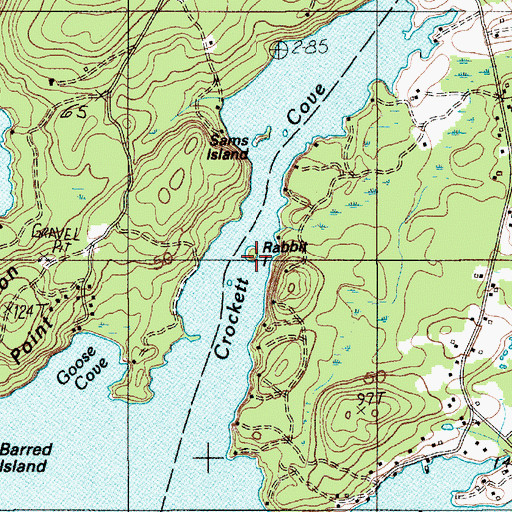 Topographic Map of Rabbit Island, ME