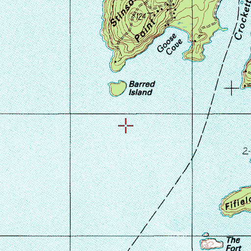 Topographic Map of Barred Island Ledge, ME