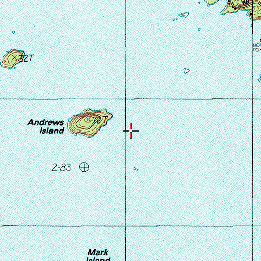 Topographic Map of Western Deer Island Ledge, ME