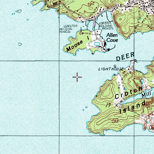 Topographic Map of Yellow Rock, ME