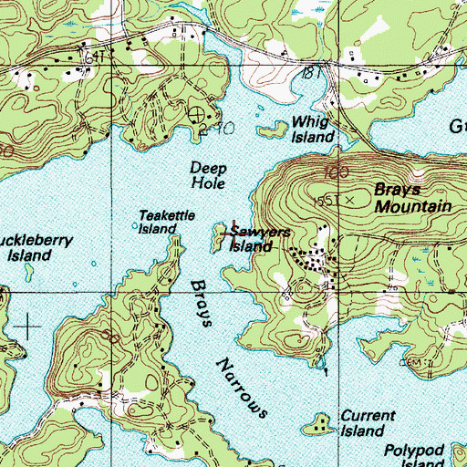 Topographic Map of Sawyers Island, ME