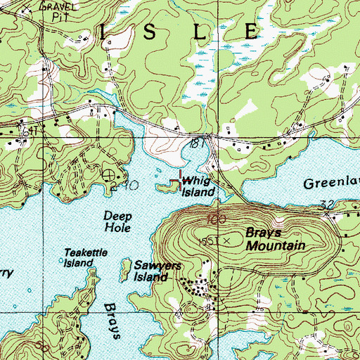 Topographic Map of Whig Island, ME