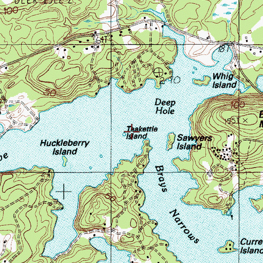 Topographic Map of Teakettle Island, ME