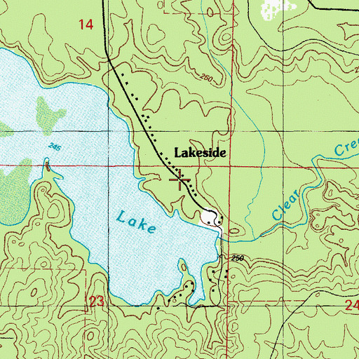 Topographic Map of Lakeside, AR