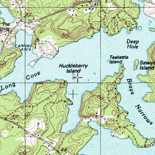 Topographic Map of Huckleberry Island, ME