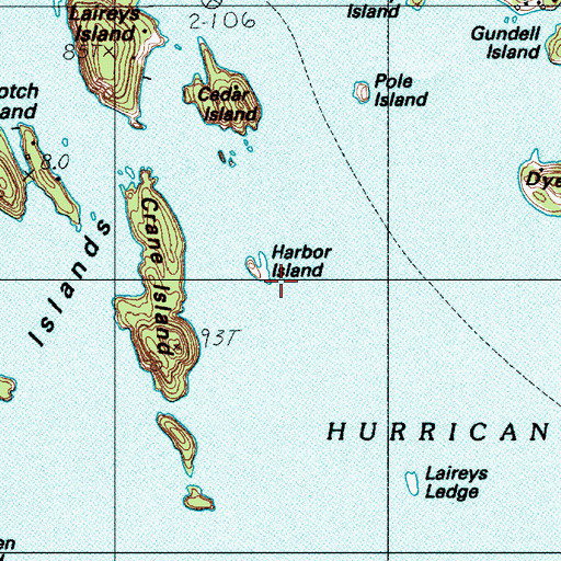Topographic Map of Harbor Island, ME