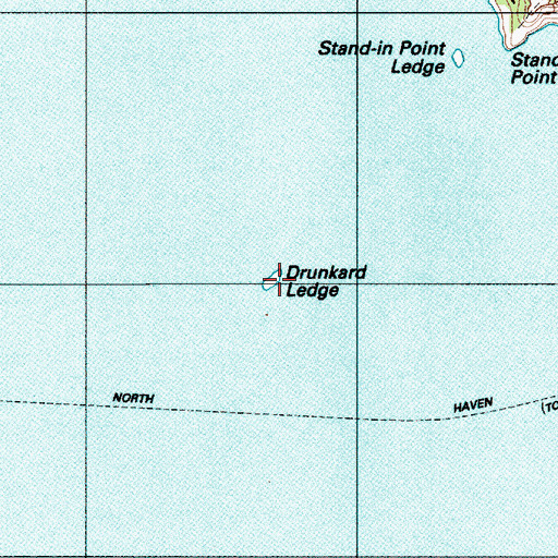 Topographic Map of Drunkard Ledge, ME