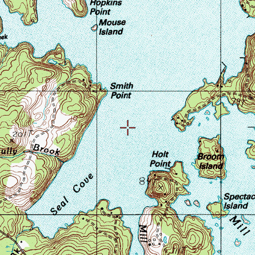 Topographic Map of Clam Island, ME