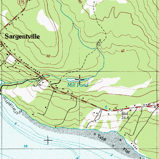 Topographic Map of Mill Pond, ME