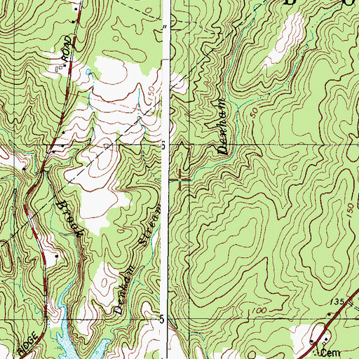 Topographic Map of Denham Stream, ME