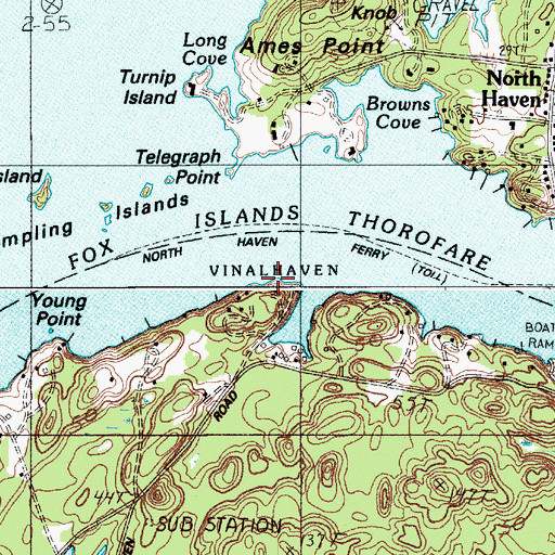 Topographic Map of Calf Point, ME