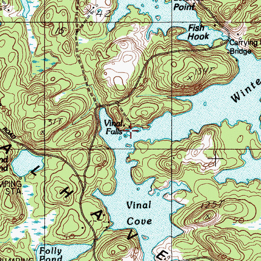 Topographic Map of Vinal Falls, ME