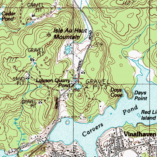 Topographic Map of Lawson Quarry Pond, ME